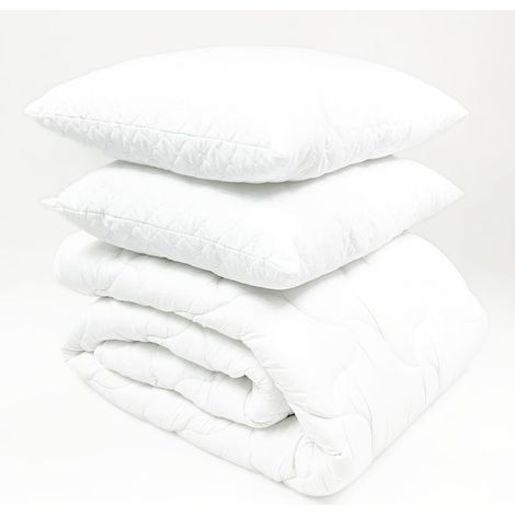 Set composto da piumone matrimoniale 4 stagioni 155x220 cm, con 2 cuscini 50x60 cm. (1/5)
