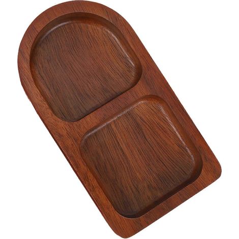 Élégant ensemble de 2 plats à condiments et à sauces en bois pour la cuisine domestique (1/5)