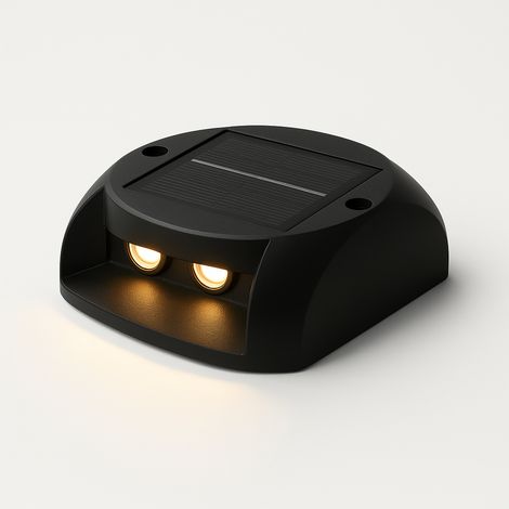 Faretto Segnapassi a LED Solare IP54 con Sensore Crepuscolare, Luce Calda 3000K, Ricaricabile, Impermeabile per Scale, Giardino e Vialetti