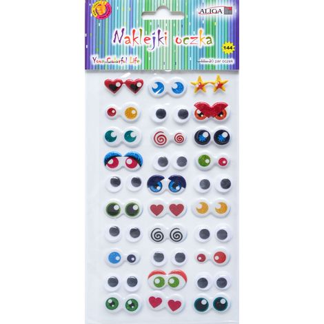 Augenaufkleber, selbstklebend, Mix, 30 Paare