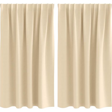Maison Exclusive - Tende Blackout con Anelli 2 pcs Crema 140 x 140 cm Poliestere