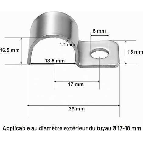 Rigid Wire Mesh Fasteners, U-Clamps, Stainless Steel, Fixed Wire Mesh on Wall, for Installation of Cables Inside and Outdoor, Diameter 18 mm (1/4)