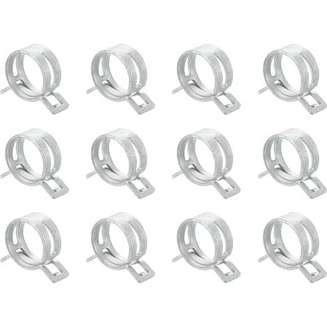 Lot de 12 colliers de serrage 25 mm à ressort pneumatique argent (1/5)