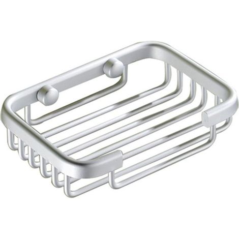 Portasapone da parete, vassoio portasapone, scatola portasapone. Richiede foratura. Lega di alluminio, argento. (1/5)