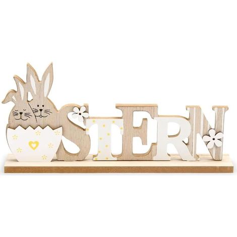 Décoration Pâques Mot Lapin – Figurine à Poser pour Table, Chambre ou Fête, Décoration Printemps et Cadeau Pâques,E (1/5)