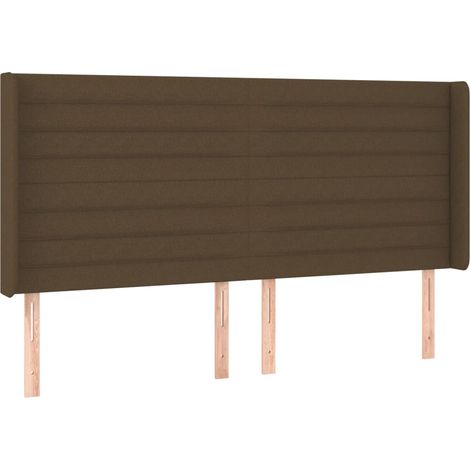 Maison Exclusive - Testiera ad Orecchio Marrone Scuro 183x16x118/128 cm in Tessuto