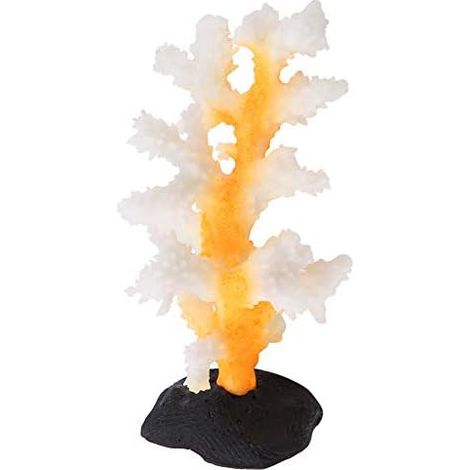 Décoration fantaisie pour aquarium : imitation corail, oursin, algue, corail fluorescent, arbre artificiel, 8 x 7,5 x 14 cm, jaune, 1 pièce (1/5)