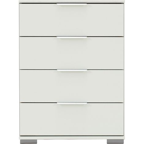 Schlafzimmer Nachttisch Nachtschrank, auch für Boxspringbett geeignet, in weiß ELSTRA-43, B/H/T ca. 52/74/38 cm