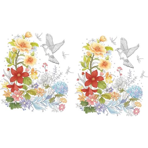 Stickers Muraux à Fleurs Pour Abattant De Toilette Pvc Imperméable Amovible Lot De 2 Pour Décoration Salle De Bain Et Toilettes