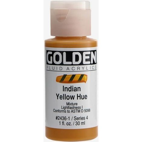 Golden : Fluid Acrylic Paint : 30ml (1oz) : Indian Yellow Hue 30ml