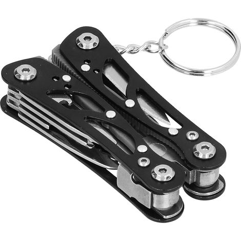 Pince pliante multifonctionnelle Mini outil multifonction porte-clés EDC Manuel d'utilisation Noir