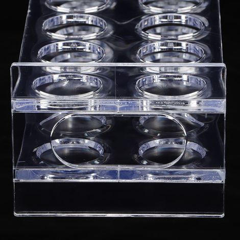 Étagère de bureau à 2 rangées pour 12 bouteilles de vin, porte-verres, présentoir, organisateur 2 rangées x 6 trous (1/5)