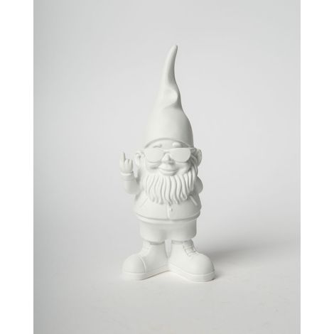 Estatua - DISEÑO BLOGO - Mini Bernardo - Blanco - Dedo medio - Contemporáneo