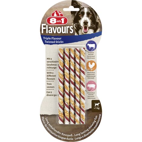 8in1 Flavours Kaustange Triple Flavour Twists 113 g Hundeleckerlis (1/3)