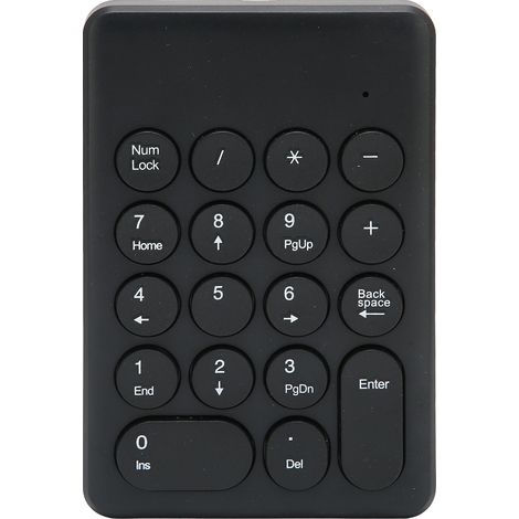 Clavier numérique 18 touches, design ergonomique inclinable, sans fil 2,4 GHz, transmission stable du signal, mini pavé numérique noir