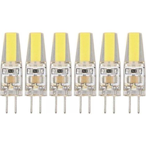 Lot de 6 ampoules LED G4 220 V 3 W, éclairage à 360 degrés, antireflet, pour plafond, lustres et paysages (lumière blanche) (1/4)
