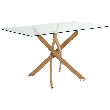 Table à Manger en Verre "Heritage" 140cm Transparent (1/5)