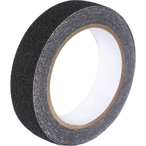 Ortviai Ruban antidérapant en PVC noir 2,5 cm x 5 m pour sols lisses – sécurité et adhérence optimale (1/5)