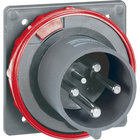 fiche tableau - droite - 63 ampères - 3p+n+t - ip55 - rouge - legrand hypra 059478