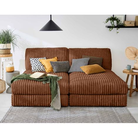 Jasper - modulares sofa 3-sitzer - großer geripptem cord - rostfarben