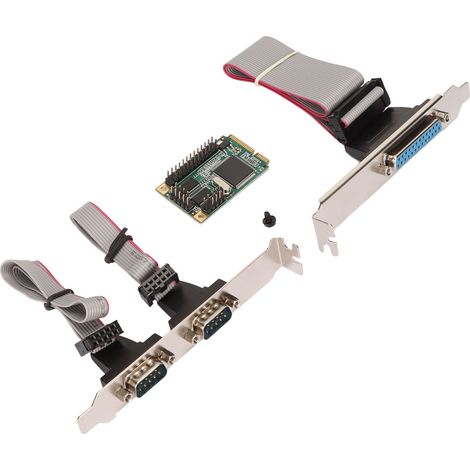 Carte d'extension Mini PCIe vers port imprimante LPT et série RS232, 6 Gbps, adaptateur 2 ports pour châssis 4U (1/5)