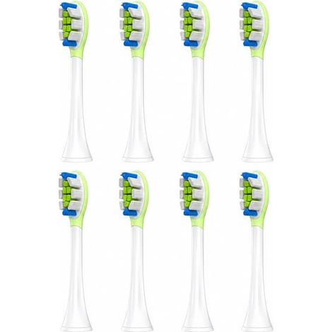 Têtes de brosse à dents électriques soniques de rechange (8 pièces) compatibles avec Philips HX369 pour un nettoyage en profondeur Green (1/5)