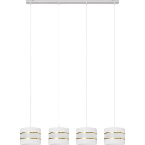Helam HELEN Plafonnier Suspendu Straight Bar Blanc, Or 100cm (1/3)