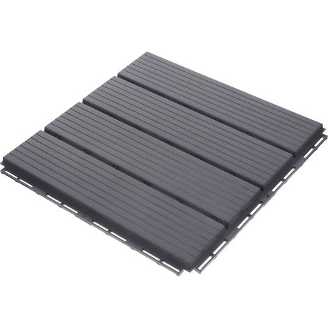 Verbund Terrassenfliese aus Kunststoff Grau 1 Stück