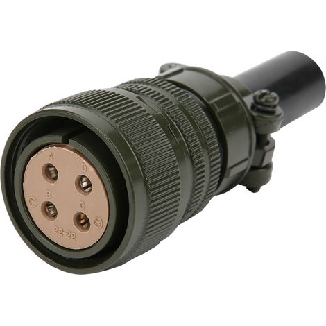 Connecteur aéronautique 4 broches pour moteurs et équipements : prise droite (au-dessus de 2,2 kW, en dessous de 5,5 kW). (1/5)