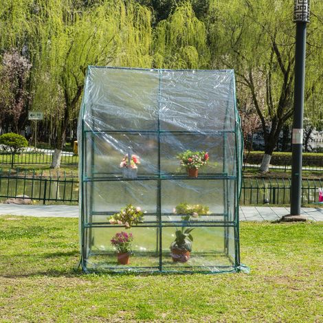 FLITI Polyethylene Garden Greenhouse 143x73x195cm with 3-Tier Shelves (1/5)