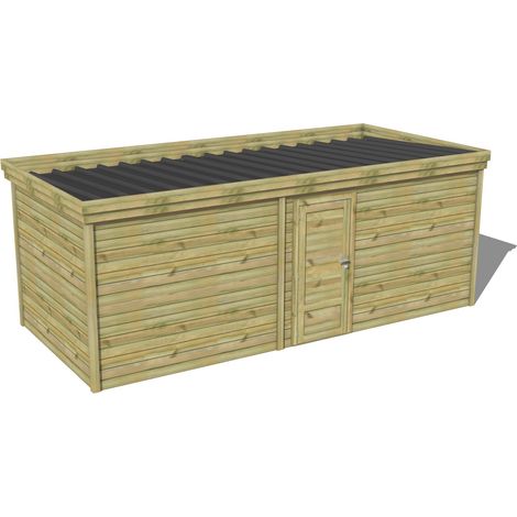 ABRI DE JARDIN bois traité 27mm, 6,5x2,6m, 17m2 (1/3)