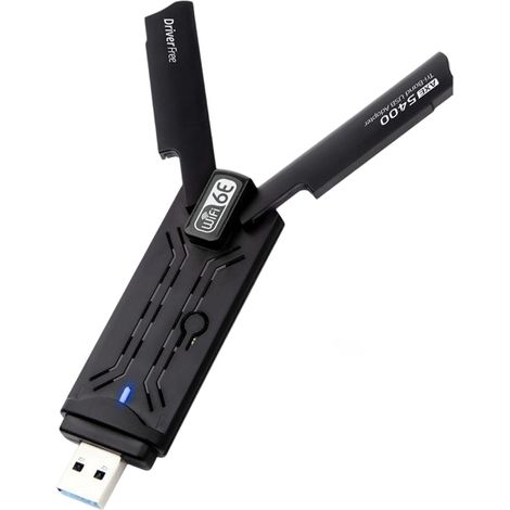 Adaptateur USB WiFi 6E - 5400 Mbps - Tri Bande 2,4 GHz / 5 GHz / 6 GHz - USB 3.0 - Compatible Windows 10 et 11 - 1 Pièce (1/5)