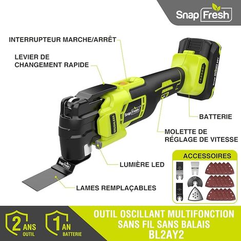 Brushless Oscillating Cordless Multifunction Tool Anti-Vibration Technology 6 Adjustable Speeds 4° Angle of Oscillation with Battery Fast Charger Carry Bag (1/4)
