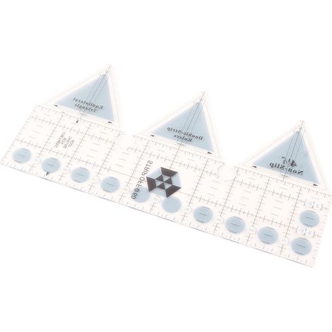 Règle quadrillée à 45/60/90 degrés, double bande, en acrylique transparent antidérapant, guide de coupe en quart de triangle pour la couture (1/5)