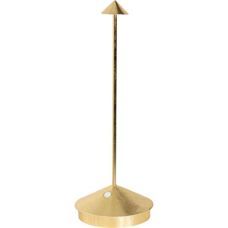 Lampe de table LED Pina Pro Feuille d'or rechargeable et dimmable sans fil Zafferano