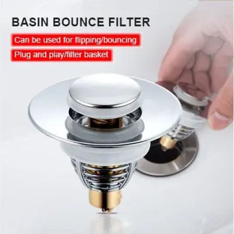 Universel En Acier Inoxydable Bassin Pop-Up Bounce Core Bassin Filtre De Vidange Attrape-Cheveux Évier Passoire Baignoire Bouchon Salle De Bains Outil 2PCS
