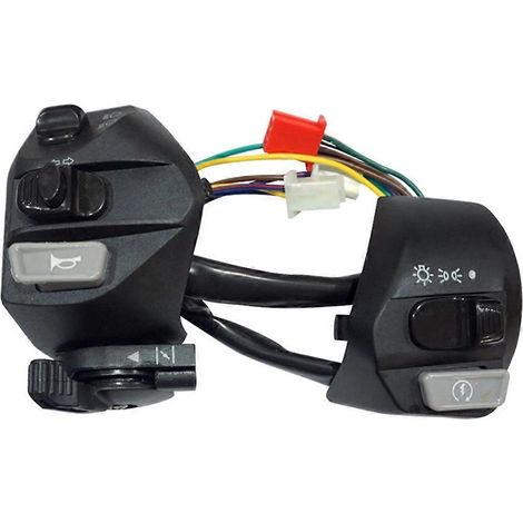 Interruptores de motocicleta de 22 mm con botón de encendido/apagado, control de manillar, bocina, intermitentes e interruptor de arranque para Yamaha MIO LC135 (1/5)