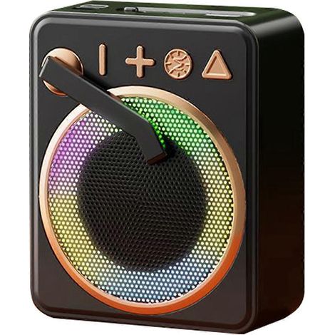 Platine vinyle avec haut-parleurs, compatible carte TF et clé USB, lecteur MP3, noir (1/5)