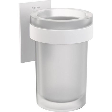 COSMIC Wall-Mounted Toothbrush Holder, Self-adhesive, White, Stick Collection (1/5)