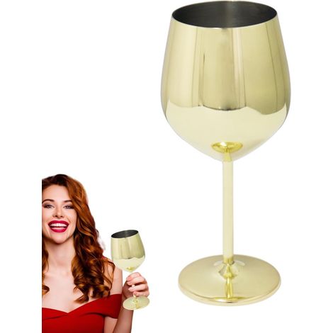 à vin en acier inoxydable, tasses à vin en métal - Verres à pied  hauts pour le,Gobelet galvanisé pour bar, restaurant et hôtel (1/5)