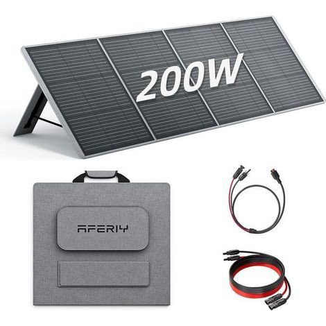 Faltbares Solarpanel - AFERIY - 200W - Monokristallin 23% - ETFE IP65 - Selbsttragende Halterung