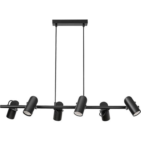 Suspension noire mat métal 6 spots GU10 Maximilian (1/5)