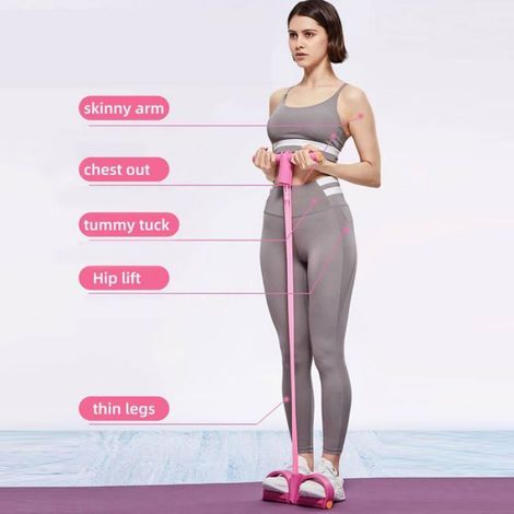 Bande De Résistance - 6 Tubes Latex Haute Élasticité - Avec Pédale Et Poignées Mousse - Pour Entraînement Maison Voyage Salle - Lot De 1 (1/5)
