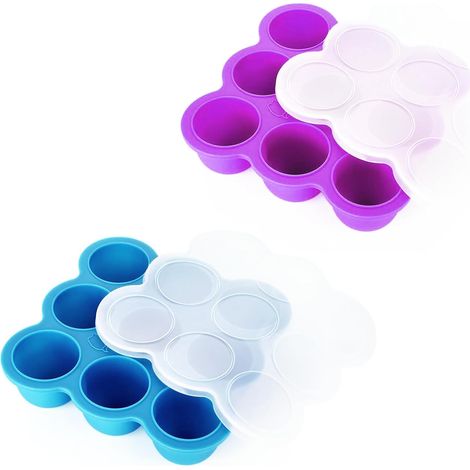 Baby-Eiswürfelform – 2 Stück – Silikon – 75 ml – Gefriergeeignet – Geeignet für Brei (1/4)
