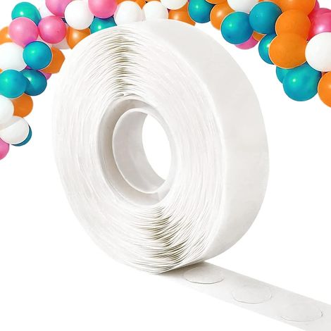 500pcs Colle Ballon, 1 rouleaux Colle Ballon, Pastilles Adhésives Double Face pour Ballon, Amovible Autocollant Point Adhésif, Ruban Autocollant (1/5)