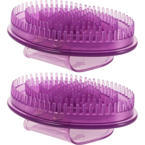 2 Pièces Brosse de Massage Méridien Silicone Outil Portatif pour Points de Pression Exfoliation Douce et Relaxation Corporelle Brosse Main Ergonomique pour Corps et Chevelu (1/5)