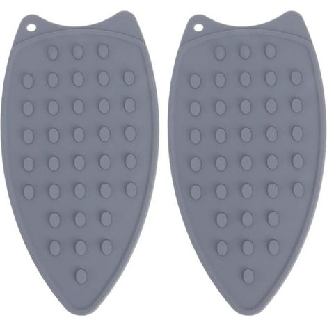 Coussin Repose-Fer en Silicone 2 Pièces Coussin Repose-Fer Résistant à la Chaleur pour Planche à Repasser Fer à Vapeur (Gris) (1/4)