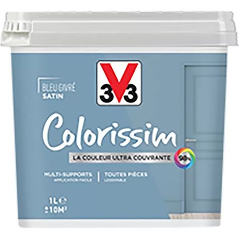 Peinture Multi-supports V33 Colorissim Satin Bleu givré 1 L