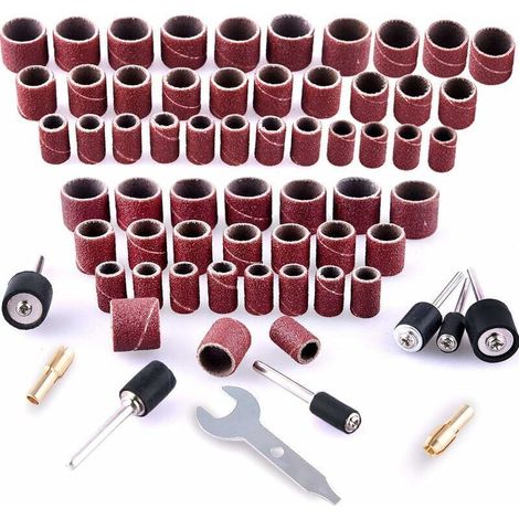 531 Pièces Tambour de Poncage Ensemble pour Dremel Outils Rotatifs, avec 504 Pièces Tambour de Poncage 24 Pièces Tambour Mandrinet 2 Pièces Mandrin à Serrage Automatique (1/5)