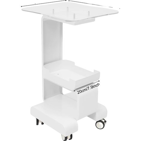 Chariot de Salon, Construction en Métal et Acrylique Durable, Grande Capacité de Rangement, BLANC (1/2)